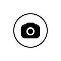 caméra, vecteur d'icône de capture dans le bouton de cercle de ligne
