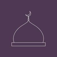 vecteur d'icône de symbole de dôme de mosquée islamique dans le style de ligne