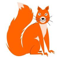 illustration vectorielle d'un écureuil moelleux dans un style plat vecteur