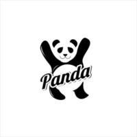 panda mascotte moderne simple animal amusant vecteur