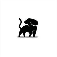 animal de silhouette de logo de chien noir simple vecteur