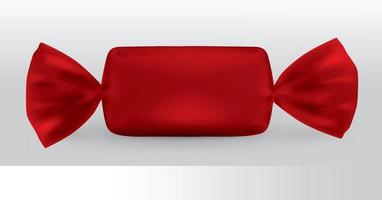 emballage de bonbons rectangulaire rouge pour un nouveau design, isolement du produit sur fond blanc avec reflets et couleur rouge à souder. vecteur