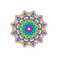 fond de mandala floral coloré. art de doodle dessiné à la main de vecteur. fleur décorative. page de livre de coloriage. vecteur