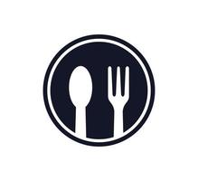 icône de restaurant, cuillère et fourchette icône modèle de conception de logo vectoriel