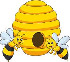 abeilles dessin animé couleur clipart illustration