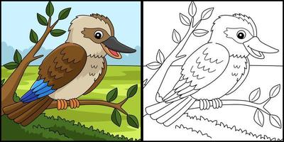 illustration de coloriage animal kookaburra vecteur