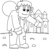 frankenstein halloween coloriage pour les enfants vecteur