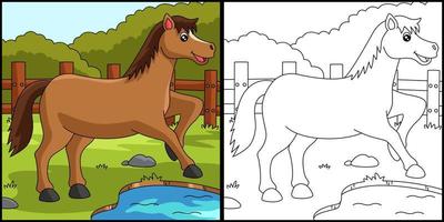 coloriage de cheval illustration colorée vecteur