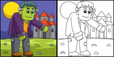 frankenstein halloween coloriage illustration vecteur