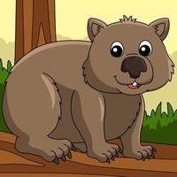 illustration de dessin animé de couleur animal wombat vecteur