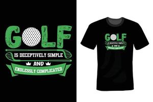 conception de t-shirt de golf, vintage, typographie vecteur