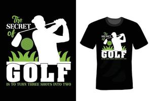 conception de t-shirt de golf, vintage, typographie