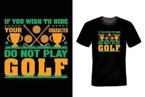 conception de t-shirt de golf, vintage, typographie vecteur