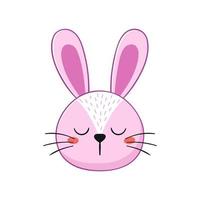 mignon lapin rose. petit lapin en style cartoon. illustration vectorielle. vecteur