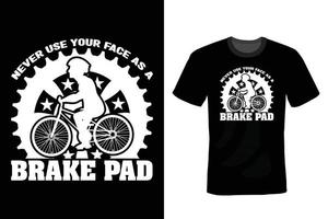 conception de t-shirt de vélo, vintage, typographie vecteur