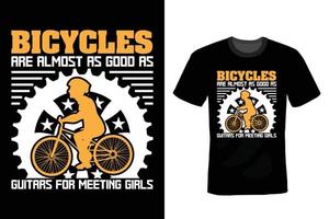 conception de t-shirt de vélo, vintage, typographie vecteur