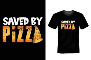 conception de t-shirt de pizza, vintage, typographie vecteur