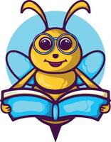 dessin animé mignon abeille éducation et connaissances illustration vectorielle