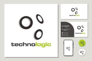 cercle continu pour le logo sur la technologie vecteur