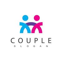 modèle de conception de logo de couple de personnes vecteur