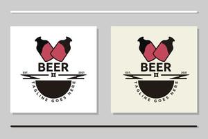 buveur pub bouteilles abstract vector vintage étiquette ou modèle de logo, étiquette de bière et logos