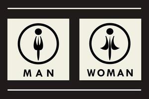 icône homme et femme dans un style plat. symbole de toilette pour la conception de votre site web vecteur
