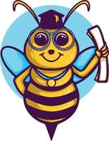 dessin animé mignon abeille éducation et connaissances illustration vectorielle