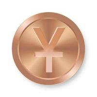 pièce de monnaie en bronze du concept de symbole de yuan yen chinois de monnaie internet