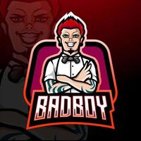 conception de mascotte de logo esport bad boy vecteur