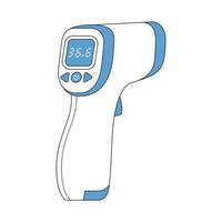 thermomètre infrarouge numérique sans contact. thermomètre médical mesurant la température corporelle. vecteur