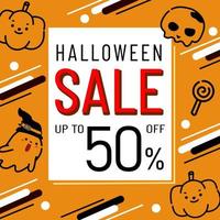 bannière de vente halloween pour business.discount promotion.vector illusion doodle style. vecteur