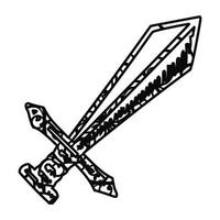croquis d'épée, élément de conception vecteur