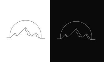 modèle logo minimaliste montagne lineart vecteur