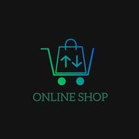 modèle logo icône sac à provisions et panier parfait pour le logo de la boutique en ligne vecteur