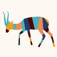 fond de motif animal abstrait minimaliste. silhouette d'antilope à cornes pour l'impression de t-shirt design, l'affiche, la carte de voeux, l'invitation à une fête, etc.