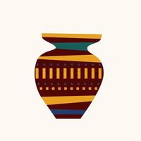 fond de motif de vase en terre cuite d'argile ethnique. symbole de vase africain isolé pour le dépliant de l'agence de tourisme de conception, la publicité de la boutique de souvenirs, l'impression de t-shirt du festival ethnique africain, etc. vecteur