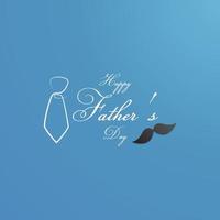 carte de voeux bonne fête des pères avec un dessin au trait de cravate et de moustache vecteur