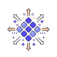 icône de distribution avec des flèches, illustration vectorielle vecteur