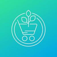 magasin bio, icône de ligne de produits écologiques vecteur