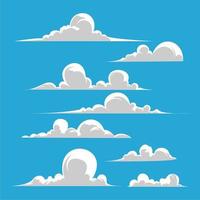 ensemble d'illustrations de diverses formes de nuages vecteur