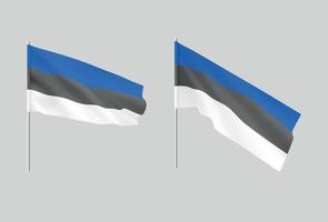 drapeaux estoniens. ensemble de drapeaux nationaux réalistes de l'estonien. vecteur