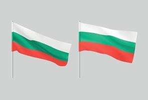 drapeaux bulgares. ensemble de drapeaux nationaux réalistes bulgarie. vecteur