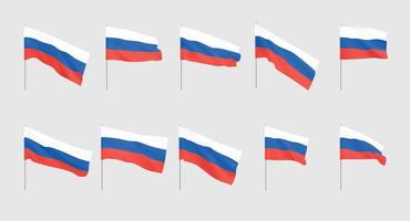 drapeaux russes. ensemble de drapeaux nationaux réalistes de la fédération de russie.