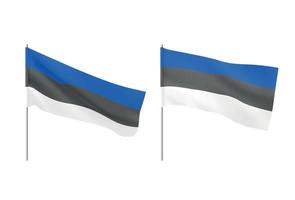 drapeaux estoniens. ensemble de drapeaux nationaux réalistes de l'estonien. vecteur
