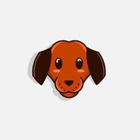 chien logo dessin animé mignon animal sourire chiot mascotte porter des lunettes sur fond blanc vecteur