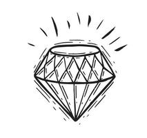 diamants, style dessiné à la main, illustration vectorielle. vecteur