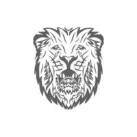roi lion tête animal visage mascotte logo silhouette style rétro vecteur