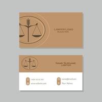 carte de visite d'avocat en marron et blanc vecteur