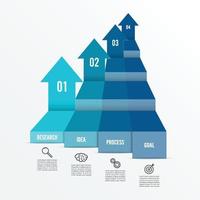 modèle d'infographie vectorielle avec icônes et 4 options ou étapes. infographie pour le concept d'entreprise. peut être utilisé pour la bannière de présentations, la mise en page du flux de travail, le diagramme de processus, l'organigramme, le graphique d'informations. vecteur