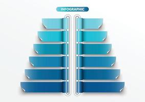 modèle d'infographie vectorielle avec étiquette en papier 3d, cercles intégrés. concept d'entreprise avec 12 options. pour le contenu, le diagramme, l'organigramme, les étapes, les pièces, l'infographie de la chronologie, le flux de travail, le graphique. vecteur